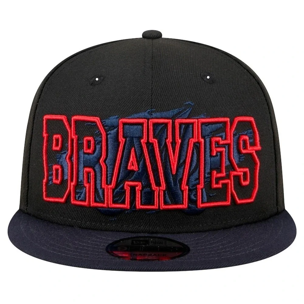 New Era Black Atlanta Braves Splatter 9FIFTY Snapback Hat‎